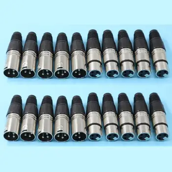 

20Pcs/lot 10PCS NC3MXX & 10PCS NC3FXX For NEUTRIK Male and female A set 3 Pin XLR Connector withe high quality