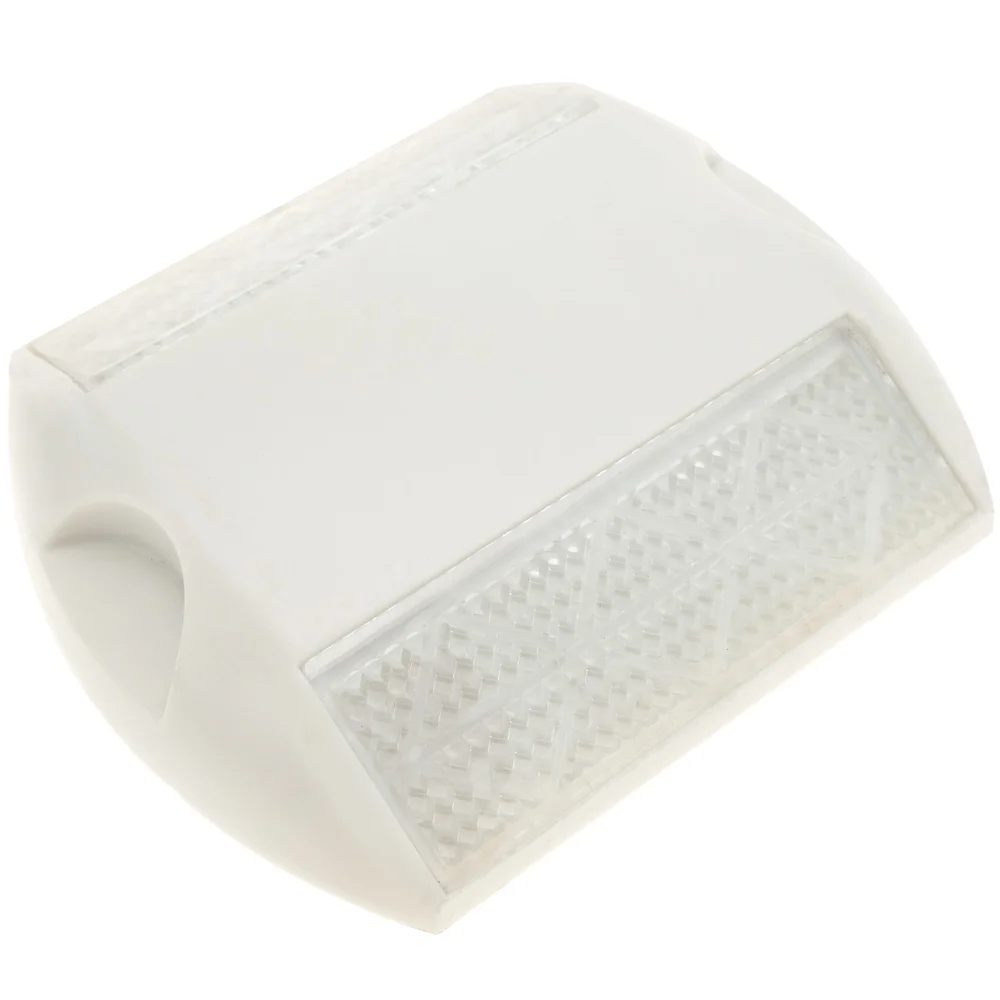 PrimeMatik - Reflector de carretera captafaros para suelo de plástico blanco 103 x 89 x 19 mm