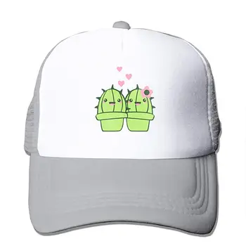

Cactus Love Mesh Baseball Cap Unisex Adjustable Trucker Style Hat Gray
