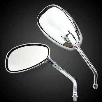 

10mm Motorcycle Accessories Side Mirror Chrome oval Motorbike Rear View Mirrors FOR YAMAHA DRAGSTAR 250 400 XVS1900 FZ8N XJ6 TDM