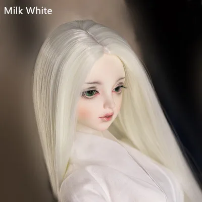 Milk White BJD парик 1/3 1/4 1/6 Длинные прямые парики для кукол аксессуары, модные кукольные волосы высокотемпературное волокно для кукол игрушки - Цвет: Milk White