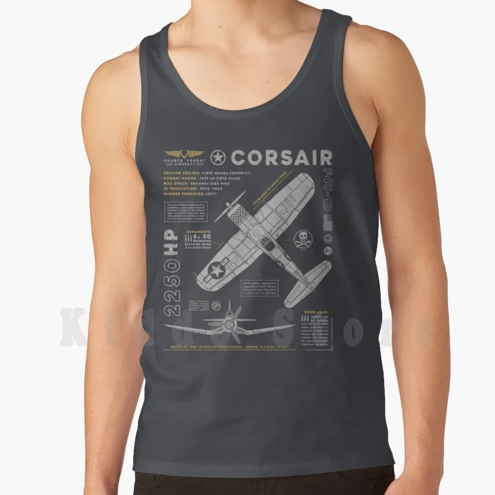 F4U Corsair Canotte Gilet 100% Cotone F4U Corsair F4U Corsair Chance Vaught Ala Piegata Uccello Fischietto Morte Pecora Nera