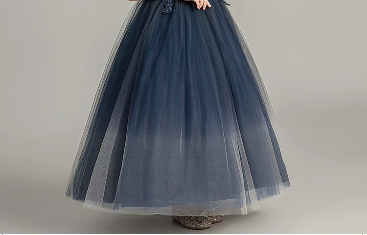 Skyyue Flower Girl Dress for Wedding Kids Party Elegant Backless Evening Dress Long Lace Flower Communion Dresses CK2993