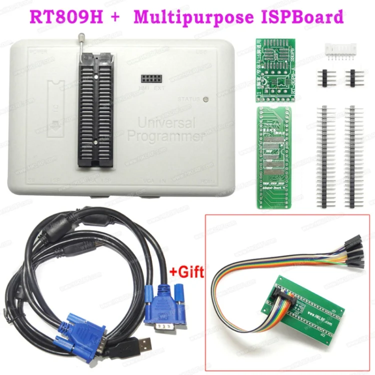 Продвижение RT809H EMMC-Nand FLASH USB программист лучше, чем RT809F TL866II плюс универсальные ПРОГРАММАТОРЫ eeeprom+ подарок ISP доска - Цвет: RT809H With Gift