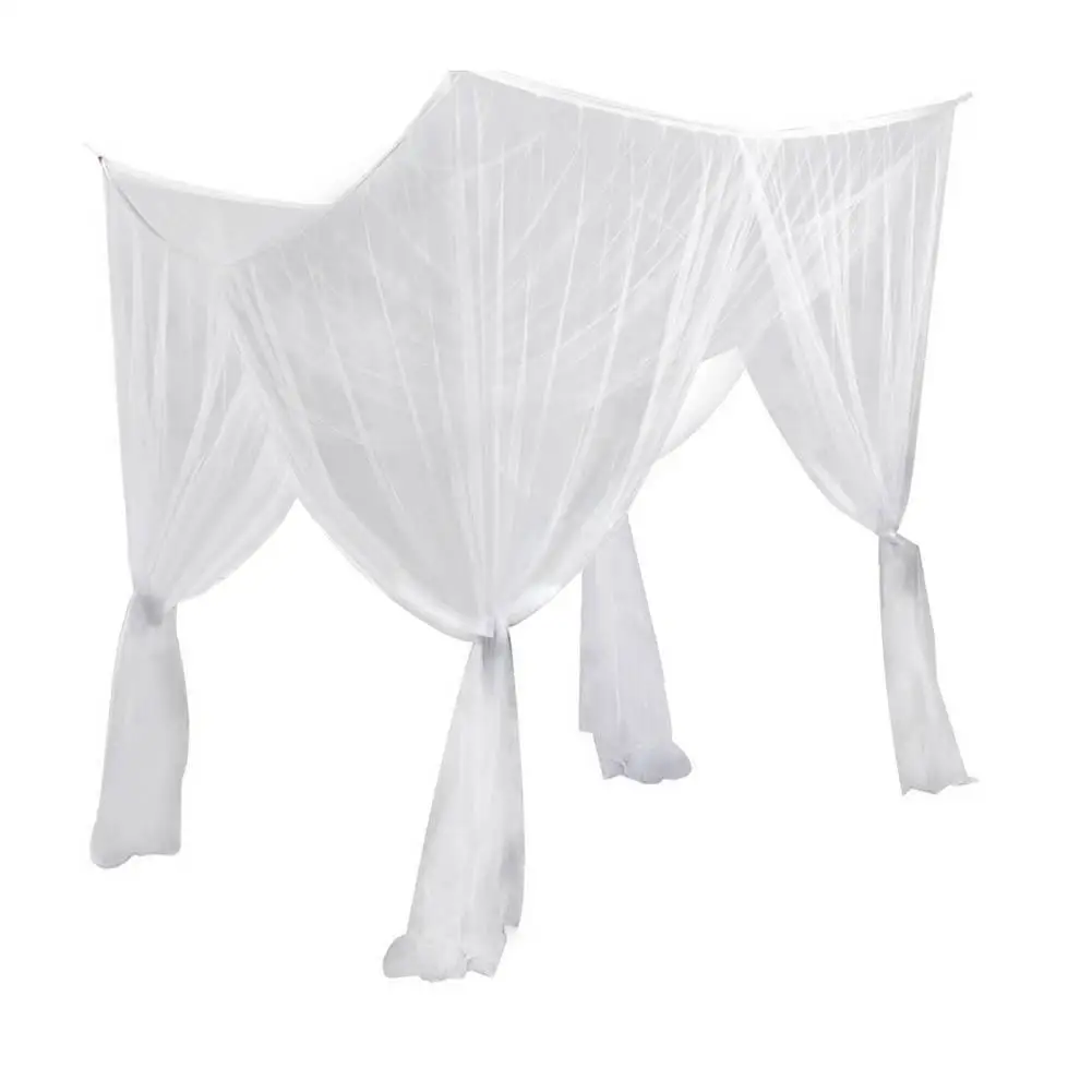 Bed Canopy Net Mosquito Bedding Netting Queen King Size 4 Corner Lace Elegant