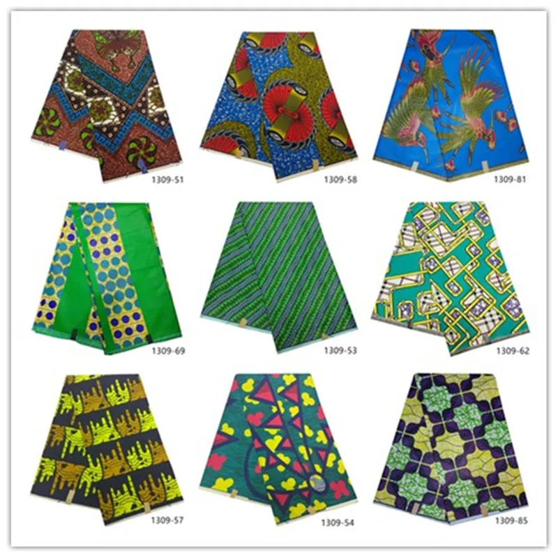 Оригинальная настоящая восковая хлопковая ткань Африканская вощеная ткань принтом последняя ткань Анкара воск 6 ярдов за штуку 1309
