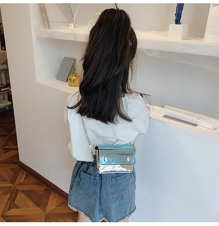 Korean-style Summer New Style CHILDREN'S Bag Cute Shoulder Patent Leather Bag with Chain Versatile Cross-body Mini Accessor