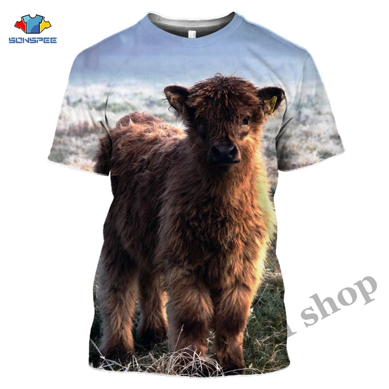 Loves highland Cattle T-shirt 3D Printed Fashion T Shirt For Men Hip Hop Style Tshirt Streetwear Casual Summer Women Animal Tops (13)