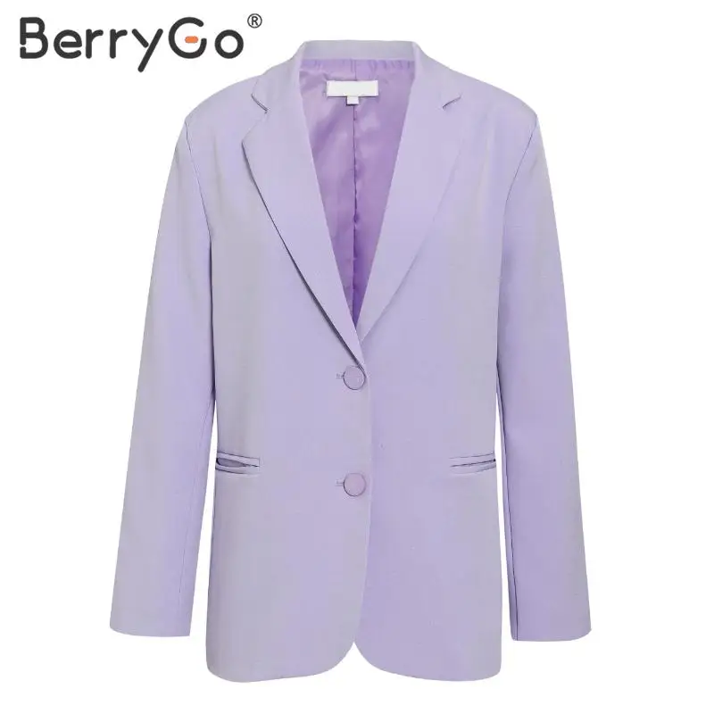 BerryGo модный уличный Женский блейзер с пуговицами и карманами, пальто с длинными рукавами, женская элегантная Весенняя верхняя одежда