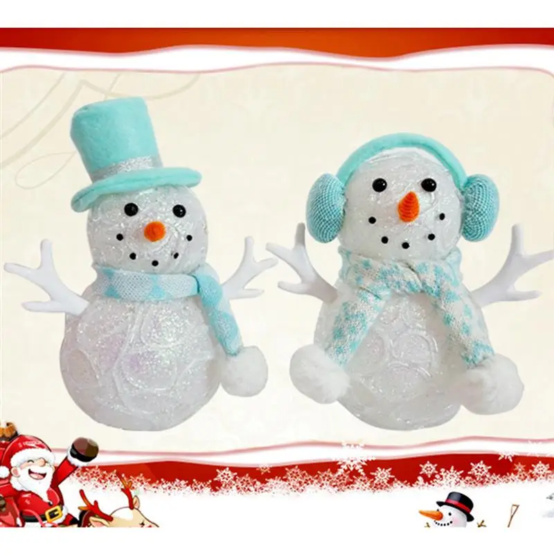 2 шт Рождественский настольный ночник, милый снеговик, светодиодный светильник, игрушка для витрины, украшение дома