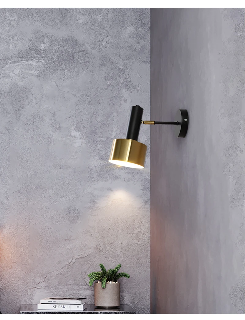 Nordic modern wall lamp E27 LED sconce light gold black indoor lighting home decor kitchen bedroom living room bedside decorate wall sconce lighting