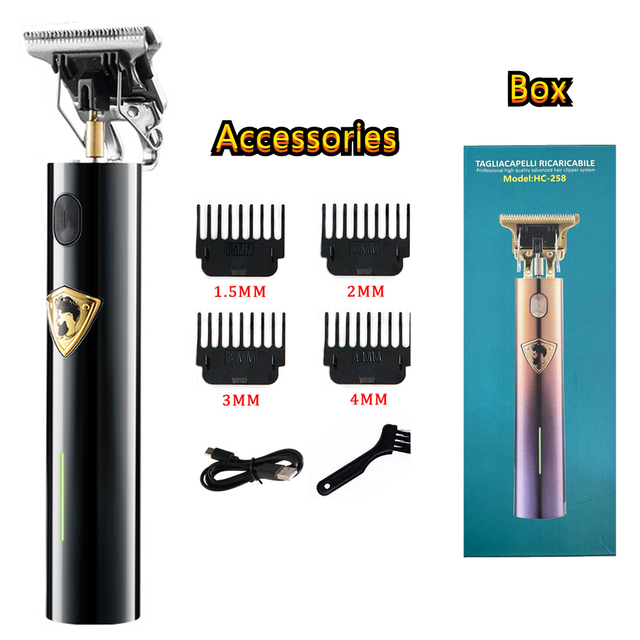 LCD hair clipper retro shaving head electric clipper T9 shaver carving electric clipper.