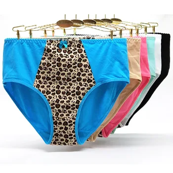 

wholesale Big yards 2XL/3XL/4XL Leopard ladies cotton underwear Women's panties Large plus size Mummy pants 89282
