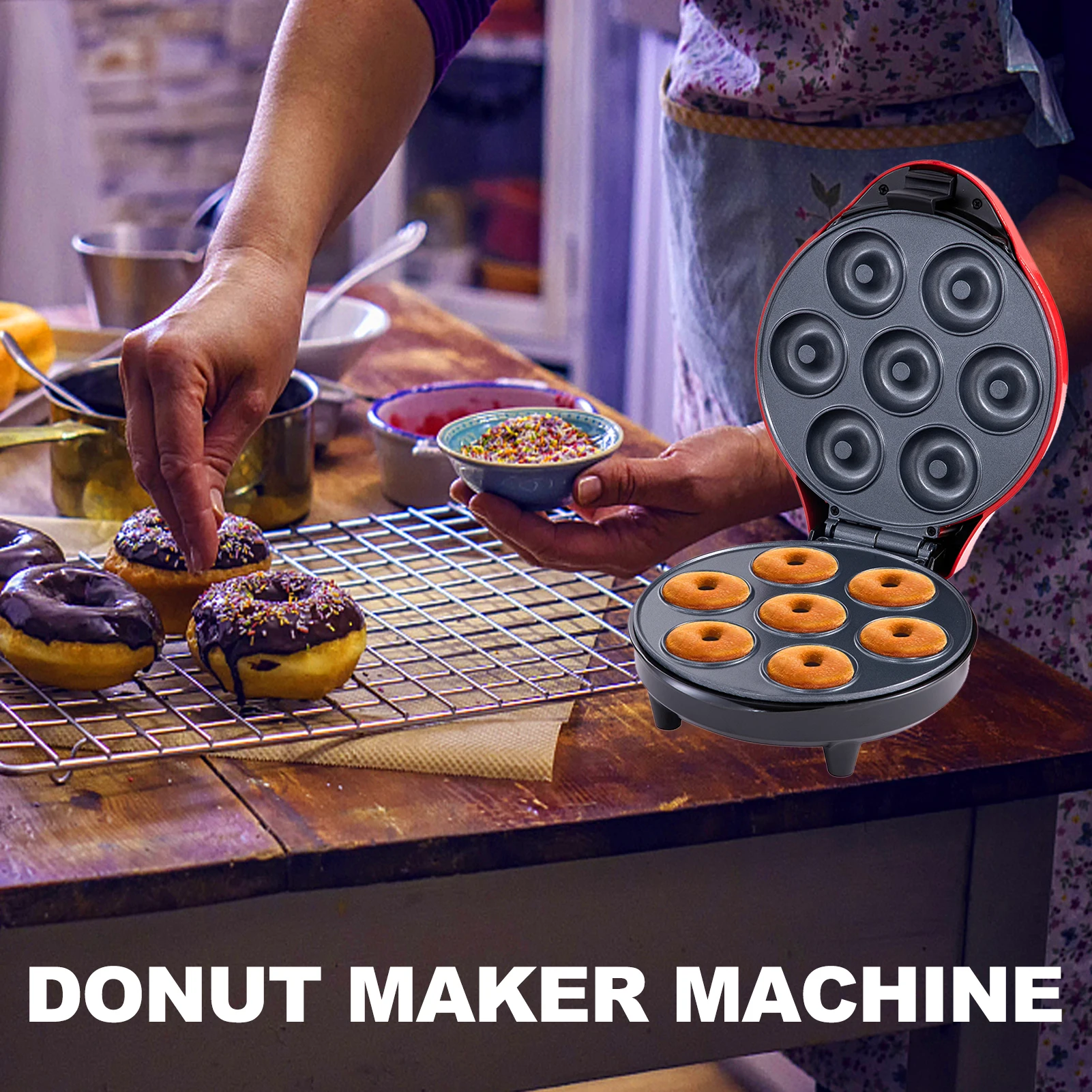 1200W Automatic Donut Machine for Breakfast Snacks Desserts Mini
