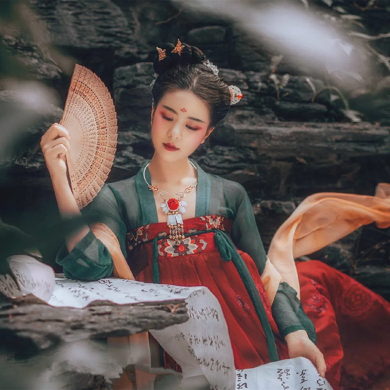 

Hanfu Women's Chest Skirts Costumes Women's Fresh and Elegant Fairy Skirt Chinese Style Red Costume Fengge Hanfu Summer