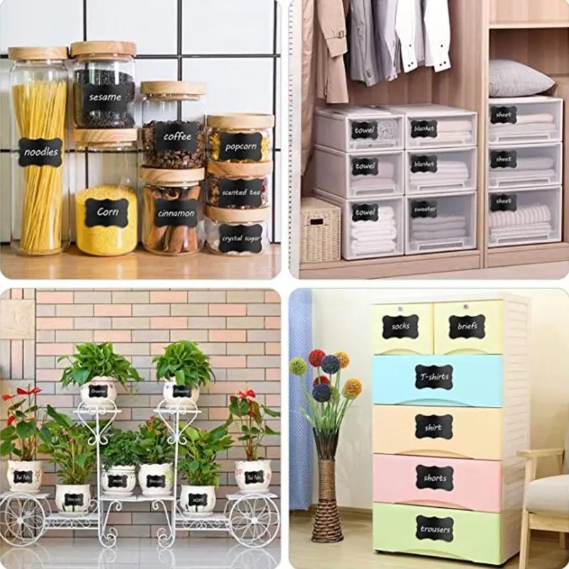 150pcs/roll Blank Chalkboard Labels Removable Sticker Kitchen Canning Mason Spice Jars Gift Packaging