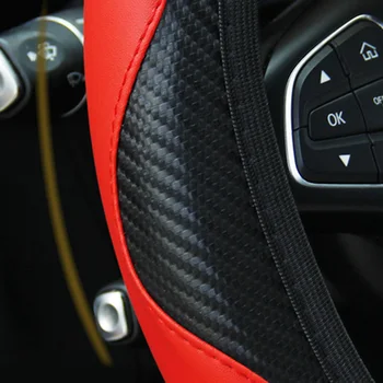 

Eco-friendly Steering Wheel Cover Parts Black & Red New 1pc Replacement