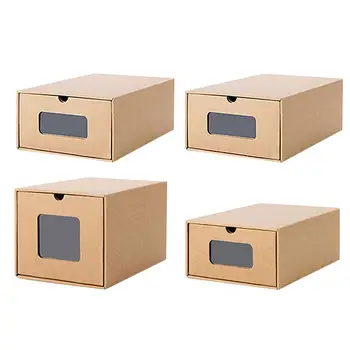 

Can See Through The Shoe Storage Box To Increase The Drawer Type Transparent Storage Shoe Box Green Folding Kraft Paper Shoe Box