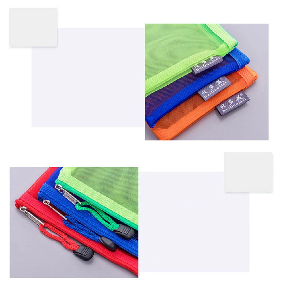 Transparent Grid Zipper Pen Bag Pencil Case Storage Package For Girls Korean Stationery School Supplies School Student 1 Pcs pencil case