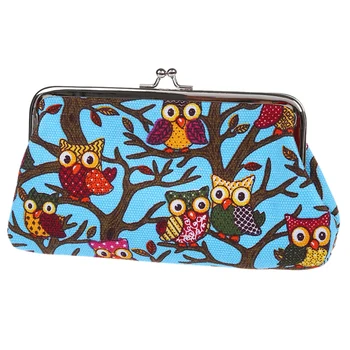 

Cartoon Coin Purse Money Bag Wallet Owl Pattern(sky blue)