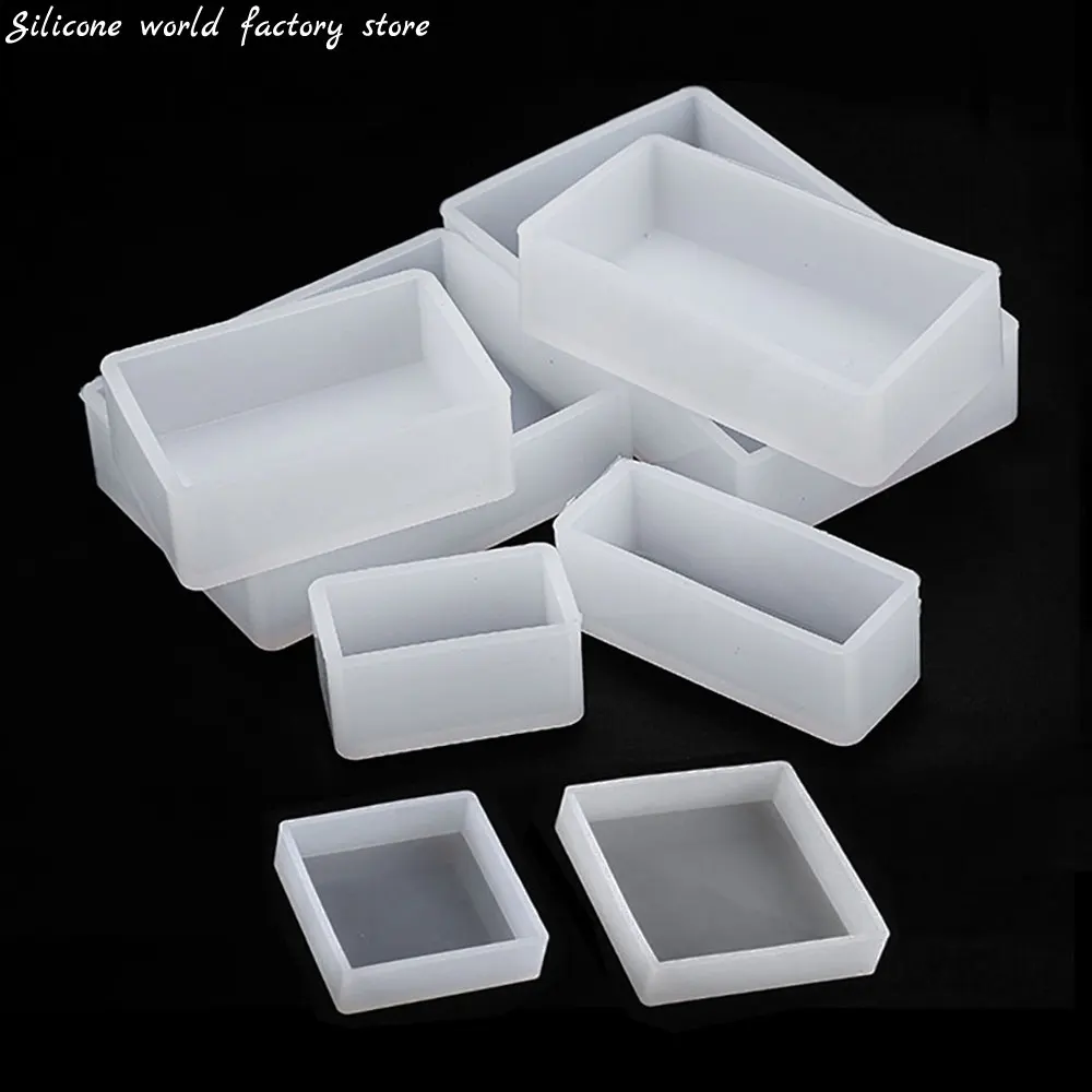 Silicone World Cuboid Cube Epoxy Resin Mold Crystal Epoxy Silicone Mold DIY Jewelry Pendant Storage Tray Candle Making Tool silicone mold silicone candle mold aromatherapy candle mold silicone candle molds candle mold
