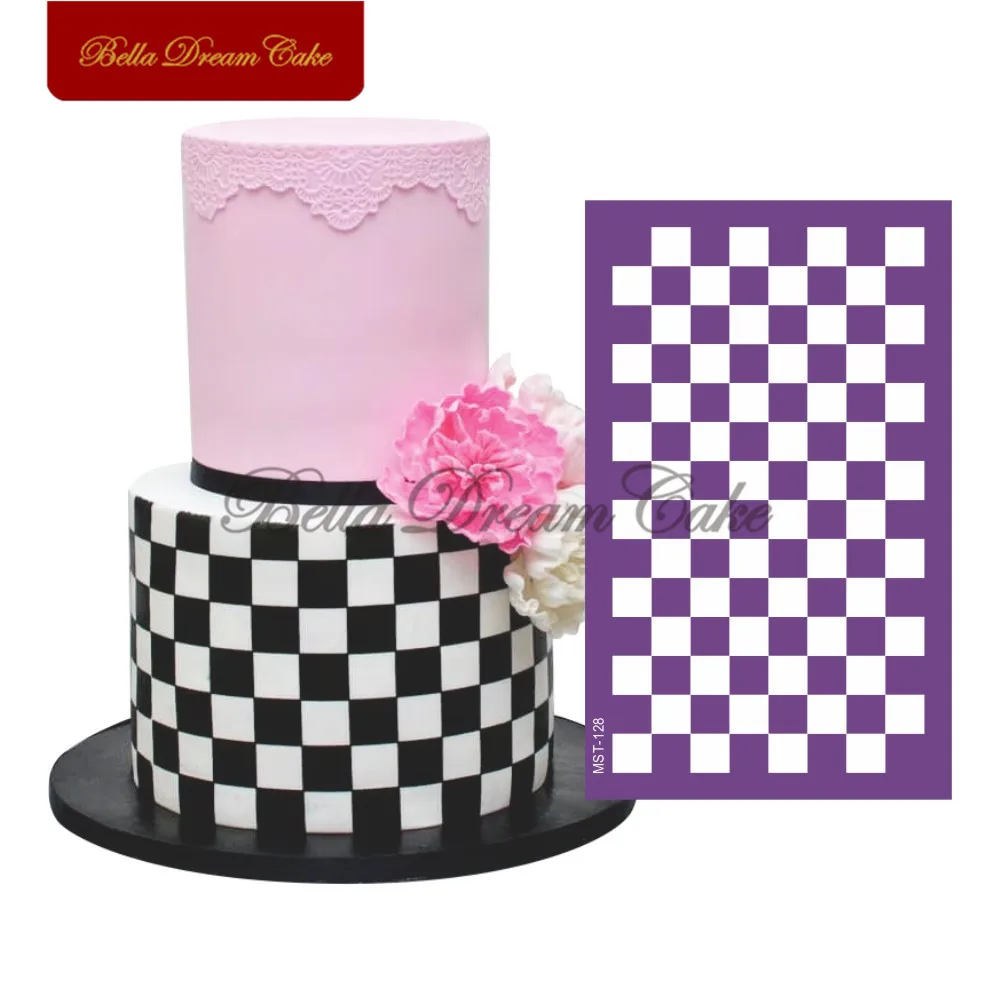 

Square Pattern Cake Stencil Fondant Cake Mold Sugarcraft Mesh Stencils Wedding Cake Mould Cake Decorating Tool Bakeware