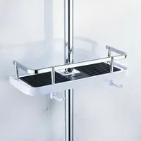 Bathroom Shelf Shampoo Tray Stand No Drilling Floating Shelf Wall Shower Storage Holder Rack Organizer Household Item 1