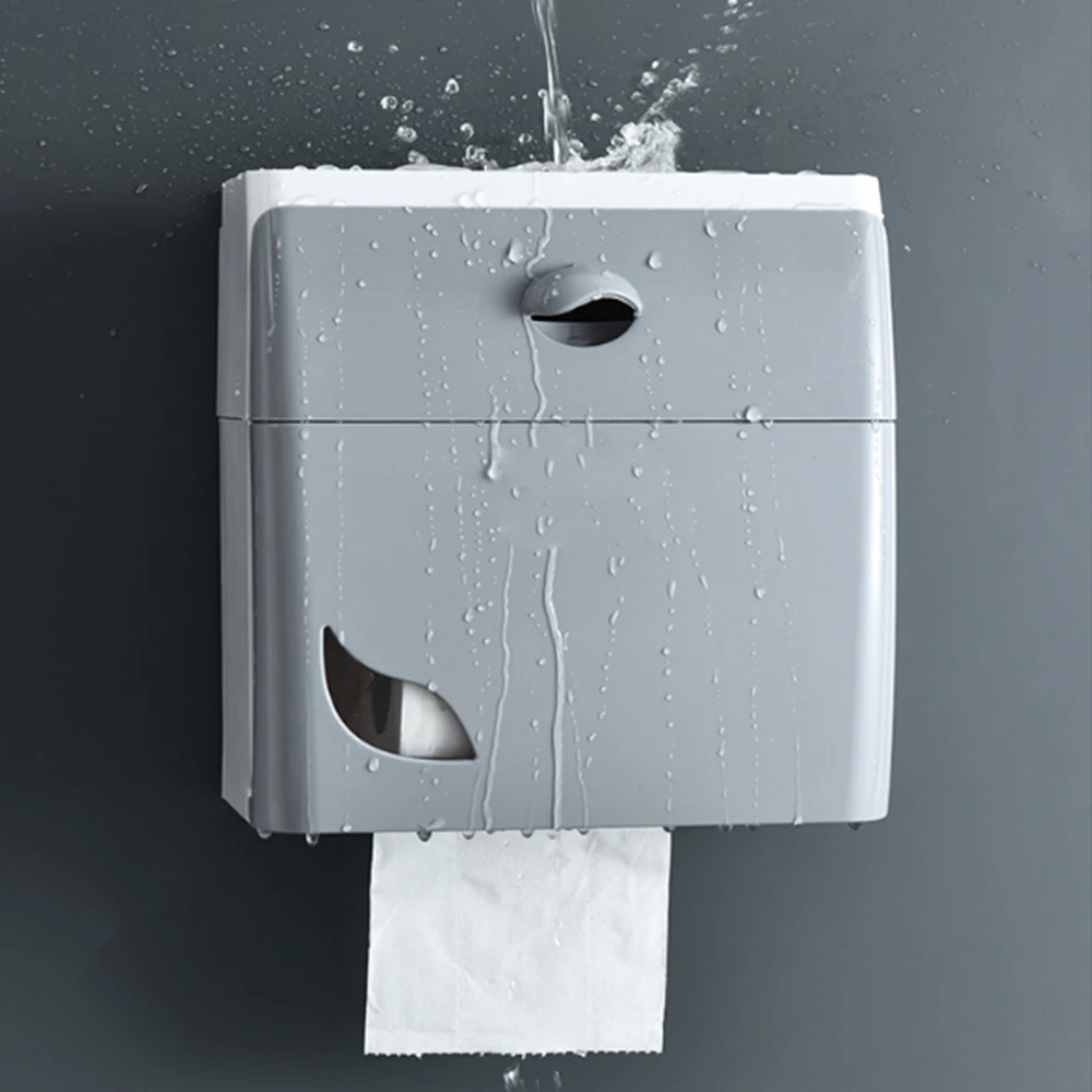 

Multifunctional Waterproof Bathroom Toilet Paper Holder Tissue Dispenser Garbage Bag Storage Box Shelf Paper Rack