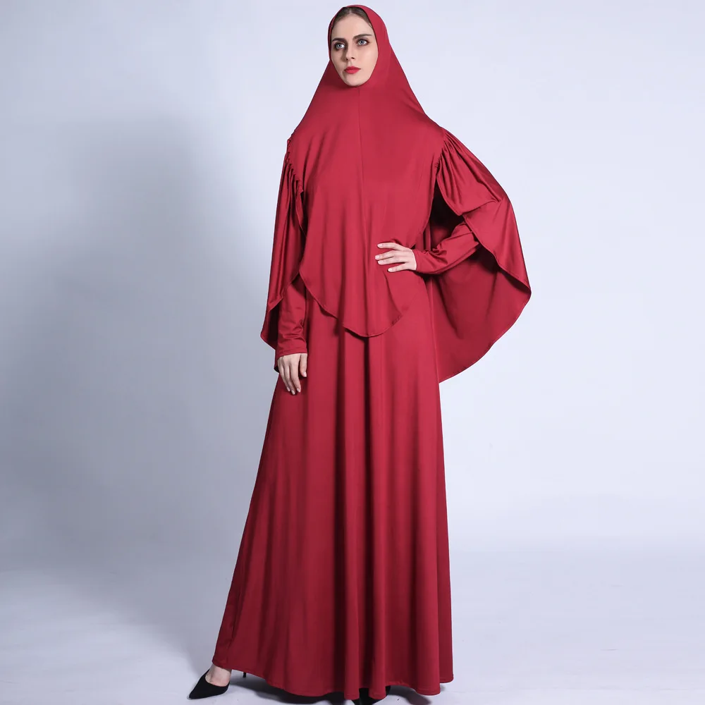 

Ramadan Eid Abaya Two Pieces Suits Abayas Dubai Kaftan Muslim Dress Robes For Women Femme Caftan Islam Clothes With Scarf F2920