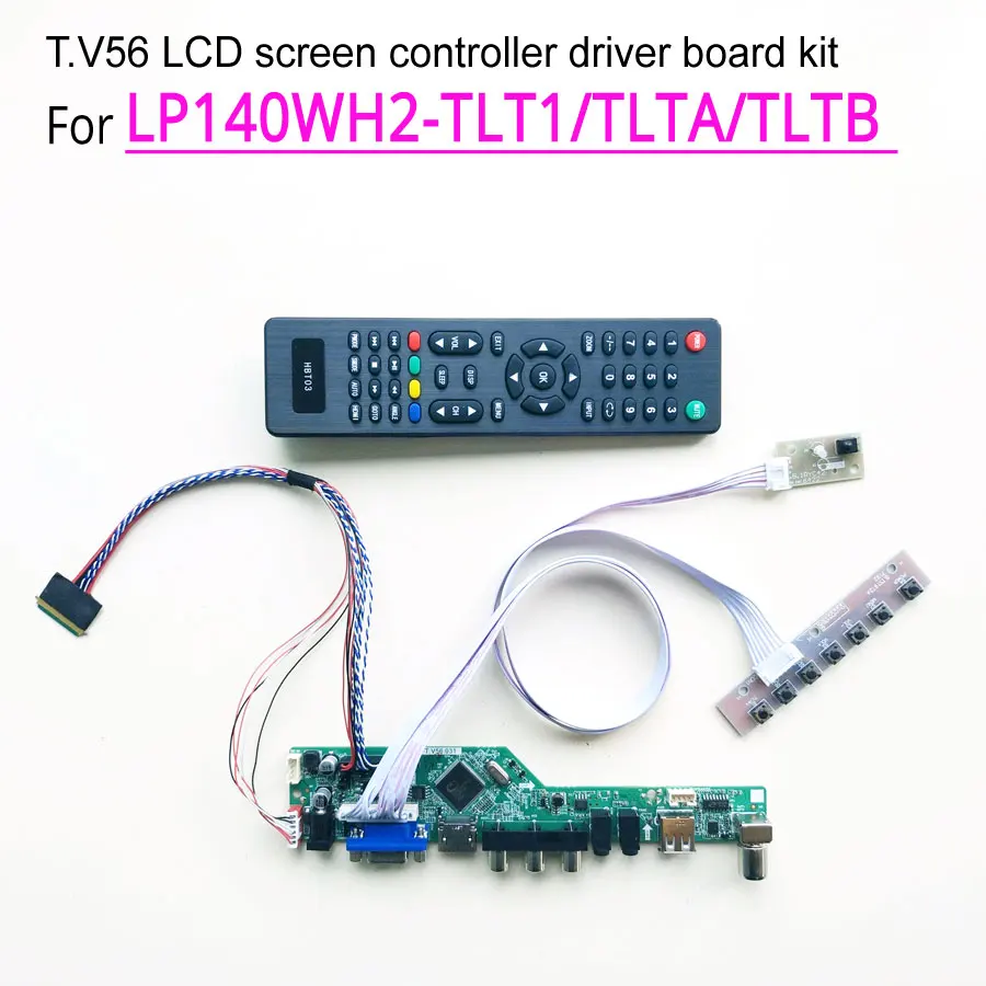 Для LP140WH2-TLT1/TLTA/TLTB 1366*768 VGA+ HDMI+ AV+ USB+ RF notebook PC T. V56 экран контроллер привод плата LVDS 40Pin WLED 1" комплект