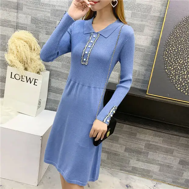 Blusas De Inverno Feminina, 9468, настоящая фотография, новое корейское эластичное трикотажное платье с квадратным воротником, 54-2 этаж, ряд 6-7, средняя полка