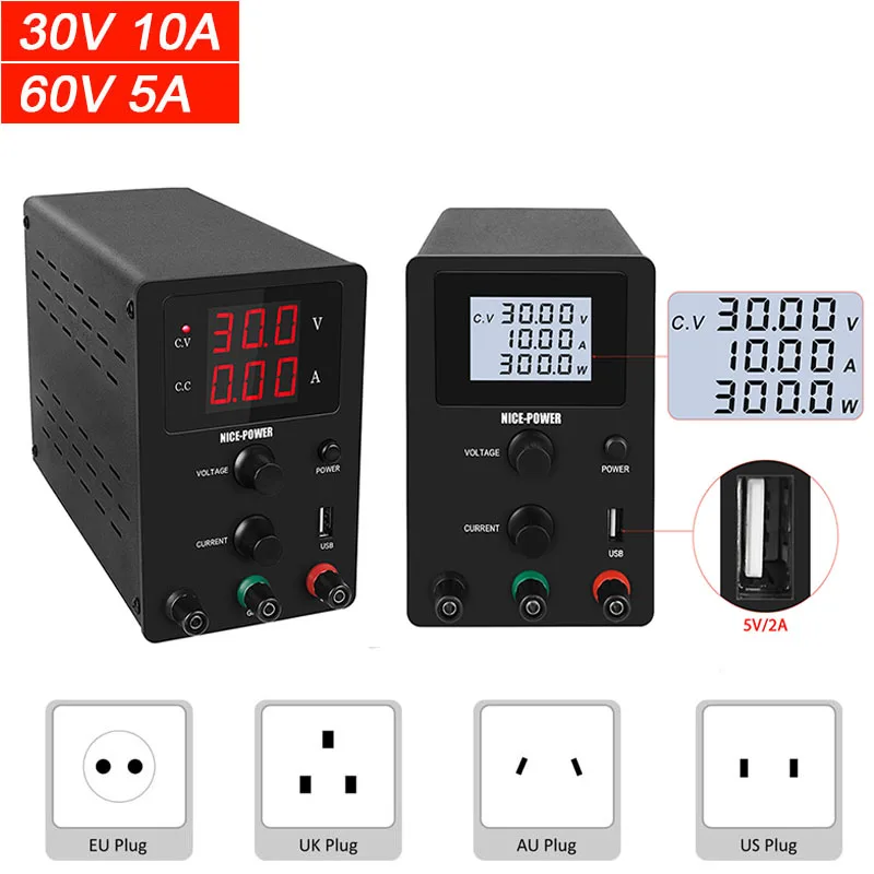

LCD Digital adjustable lab power supply 30V 10A 60V 5A switching DC regulated power-supply 120V 3A laboratory power souce