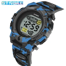 

SYNOKE Kids Watch Military Camouflage Design Waterproof Colorful LED Sports Children Watch For Boys Girls Student Watch Relojes