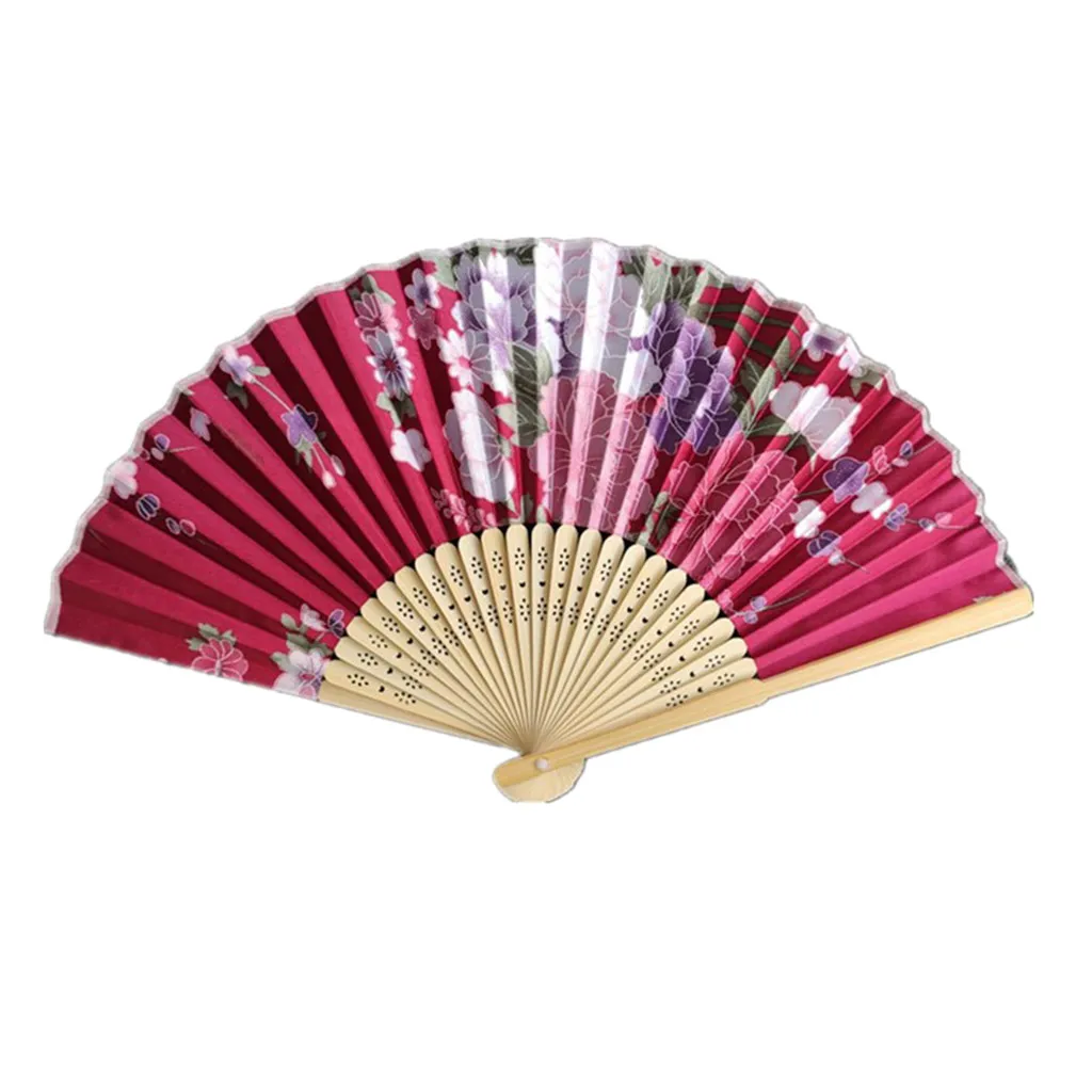 Flower Fans Vintage Bamboo Folding Hand Held Fan Chinese Style Dance Party Decoration fans Wedding abanico NEW | Дом и сад