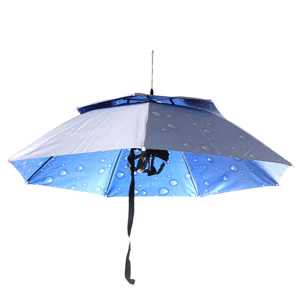 

2 Layers Folding Umbrella Hat Head Cap for Outdoor Fishing Camping Hiking