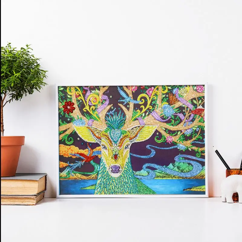 

Elk 5D Special Shape Diamond Painting Embroidery Needlework Crystal Cross Stitch Q6PE