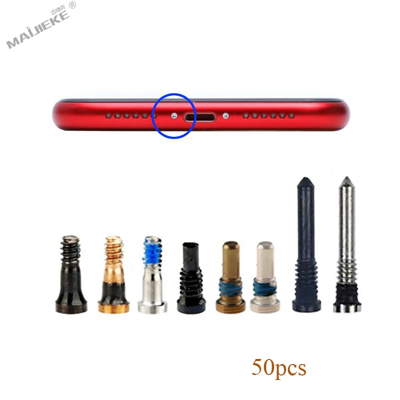 50 шт. новые нижние винты для iPhone 5 5s 6 6s 7 8 plus X XS 11 12 13 Pro Max пятизвездочный док-разъем