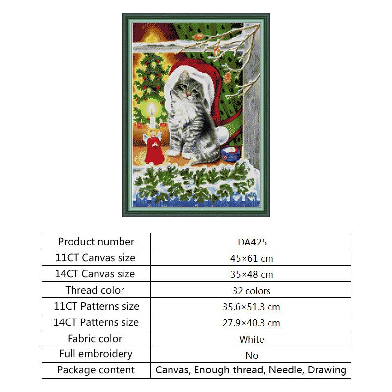 Рождественский чулок с медведями, рождественские наборы для вышивания крестиком, наборы узоров для вышивания, наборы для рукоделия «сделай сам», рукоделие, домашний декор - Цвет: Cross Stitch-DA425