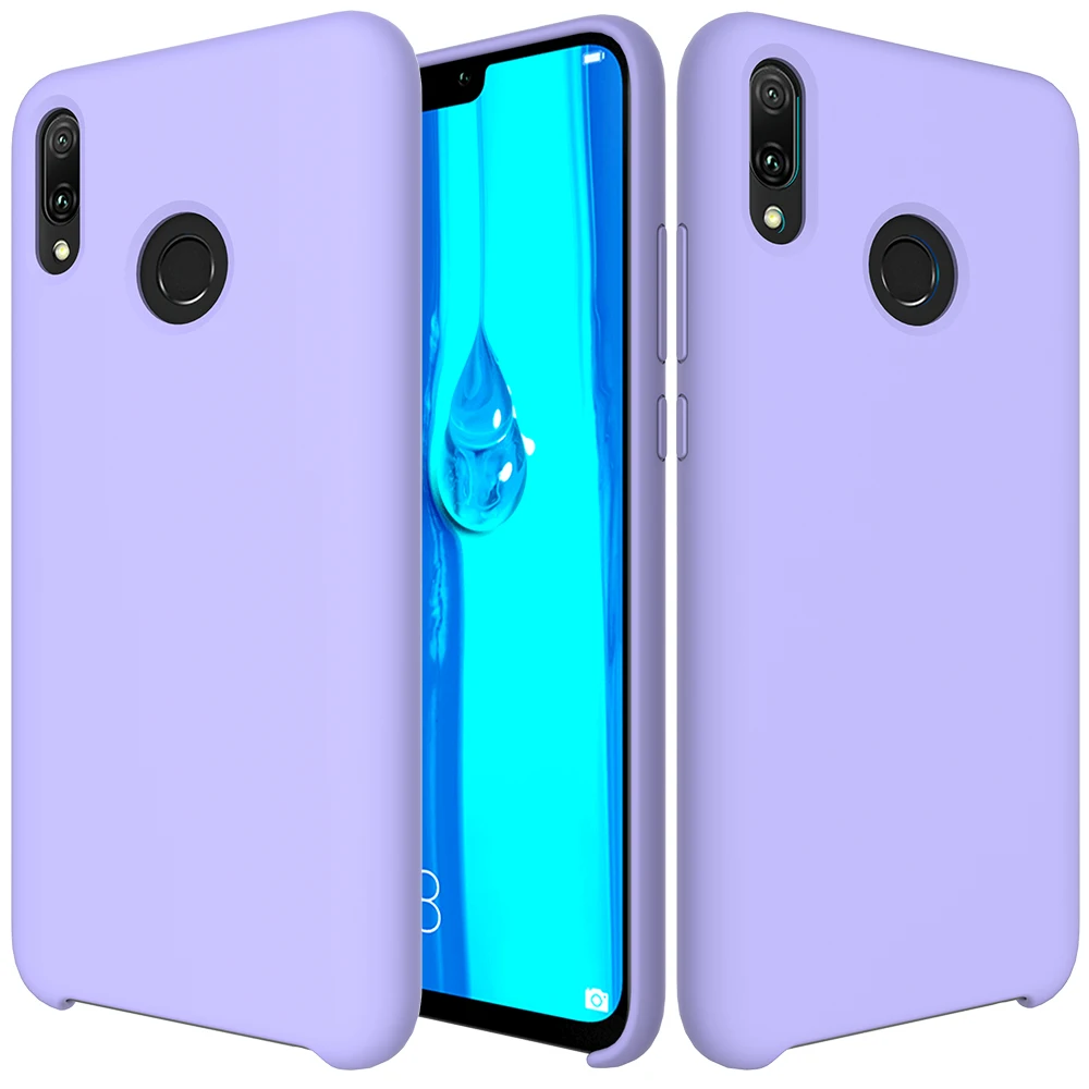 Фиолетовый Для Honor 8c чехол-накладка для huawei Honor 8C мягкий жидкий силиконовый чехол-накладка для Honor 8 C Ультратонкий матовый полуобернутый чехол - Цвет: Фиолетовый