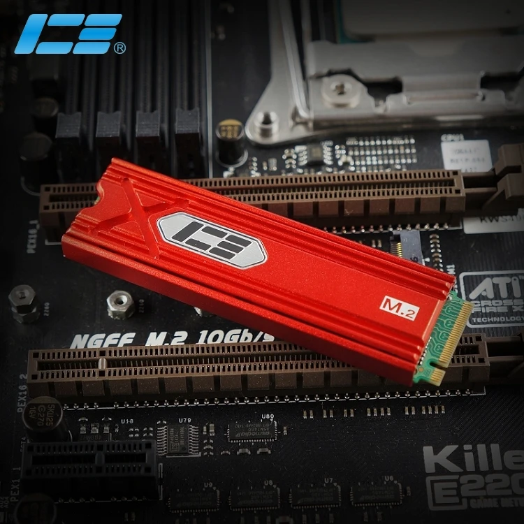 IceManCooler M.2 SSD радиатор жесткого диска, радиатор SSD черный, серебристый, красный, золотой, синий armor - Цвет: Red