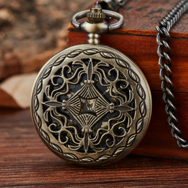 Антикварные Механические карманные часы с черным циферблатом и ручным заводом