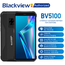 Blackview bv5100 ip68 impermeável áspero smartphone 5.7 screen screen tela android 10 helio p22 octa núcleo 4gb 64gb rom móvel nfc 5580mah