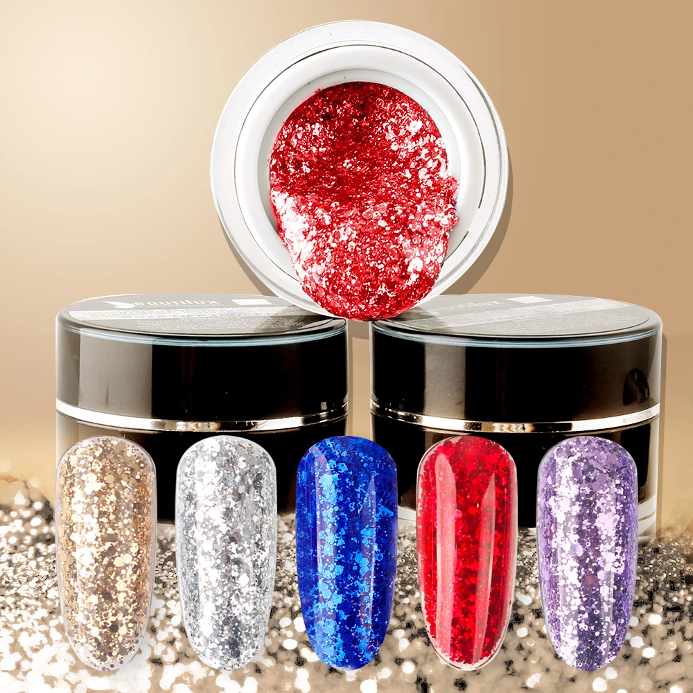Beautilux 10 г сверкающий Блестящий Гель-лак для ногтей глянцевый старый Bling зимний