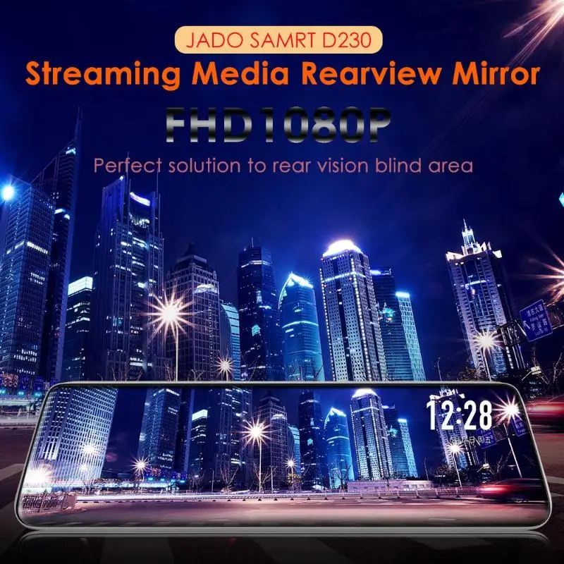 JADO D230 9,3" ips сенсорный экран зеркало заднего вида DVR камера Full HD 1080P ADAS Dash Cam Stream медиа видеорегистратор ночного видения