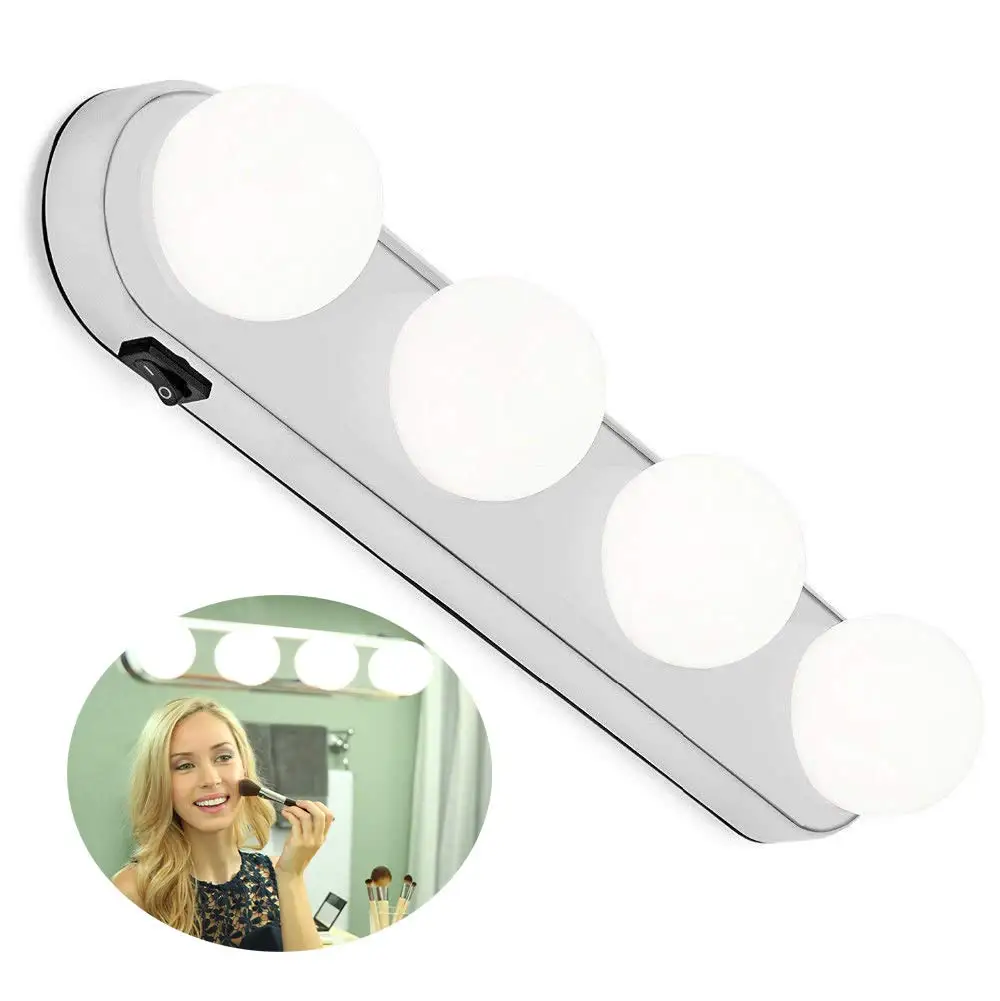 

Portable LED Vanity Mirror Lights,Studio Glow Vanity Make-up Light Natural Light for Makeup Dressing Table with 4 LED Bulbs