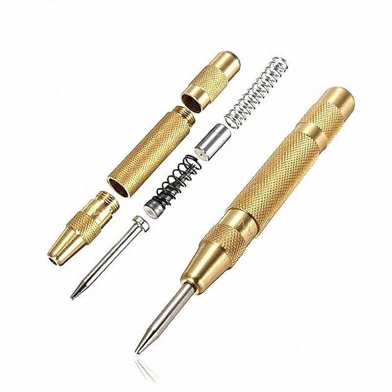 

5 Inch Automatic Center Pin Punch Tool Strike Spring Loaded Marking Starting Holes Chisel Steel Wood Press Dent Marker