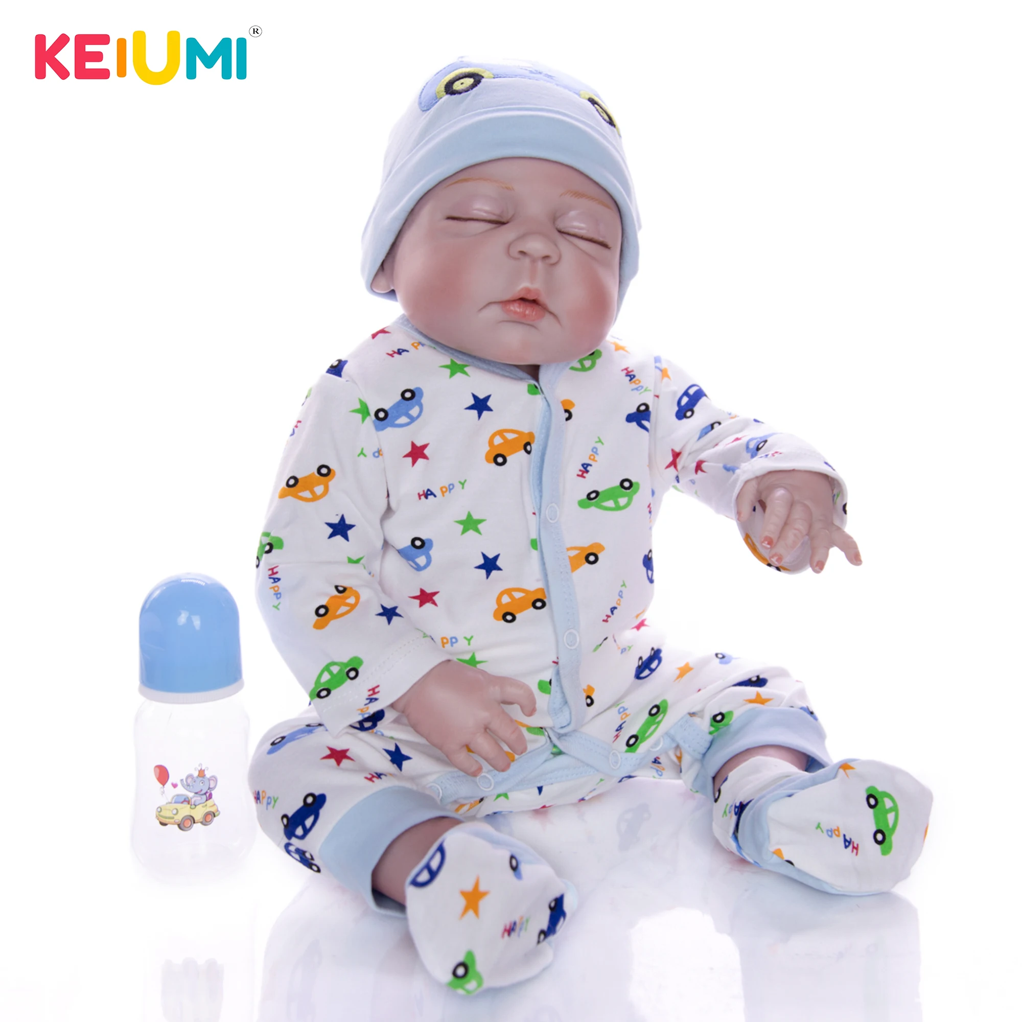 

KEIUMI True To Life Silicone Reborn Baby Dolls 23'' 57 cm Full Vinyl Body Boneca Reborn Menino For Toddler Playmates Fashion Toy