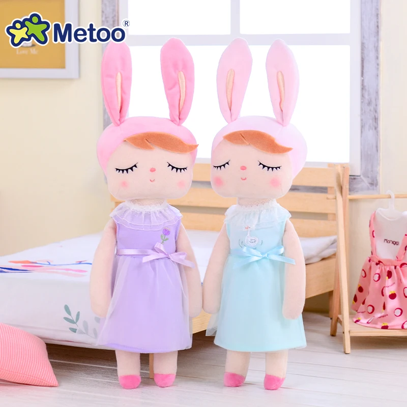 Metoo 43cm Angela Doll Kids Plush Sweet Cute Rabbit Lovely Stuffed Dress up Dolls Baby Toys for Girls Birthday Christmas Gift | Игрушки и