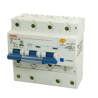 AC 400V 100A 3-полюсный 3 P+ N переключатель включения/выключения миниатюрный выключатель DZ47LE-125