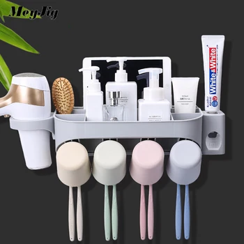 

Multifunctional Toothbrush Holder Inverted Cup Bathroom Wall Mount Bathroom Cleanser Storage Rack Bathroom Accessories Set